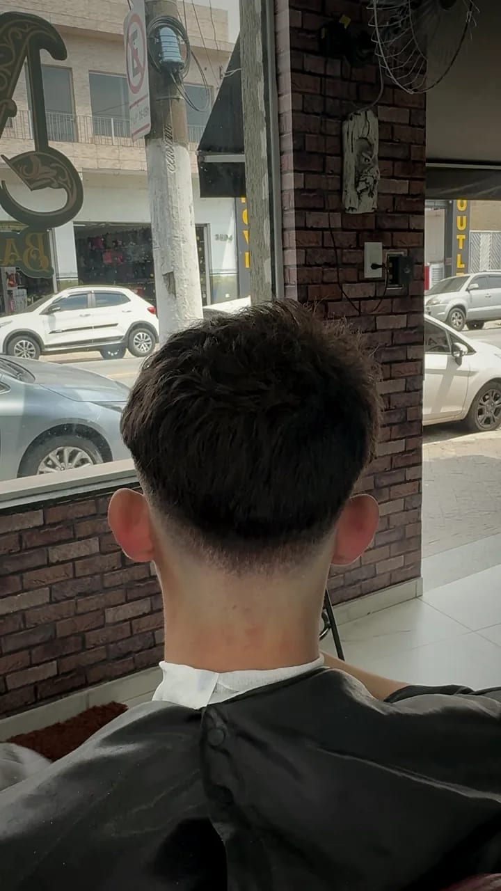 Vista do interior da NK Barbearia